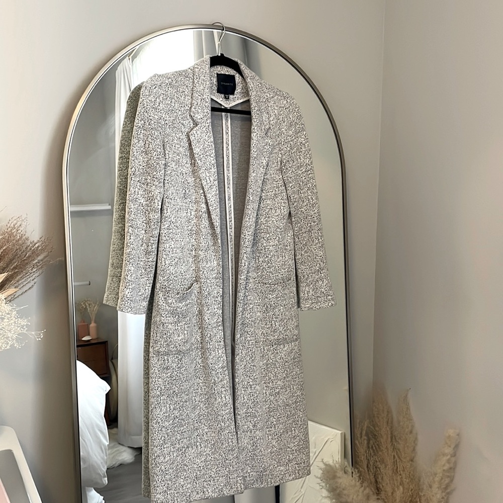 Dynamite collared longline grey cardigan jacket with pockets